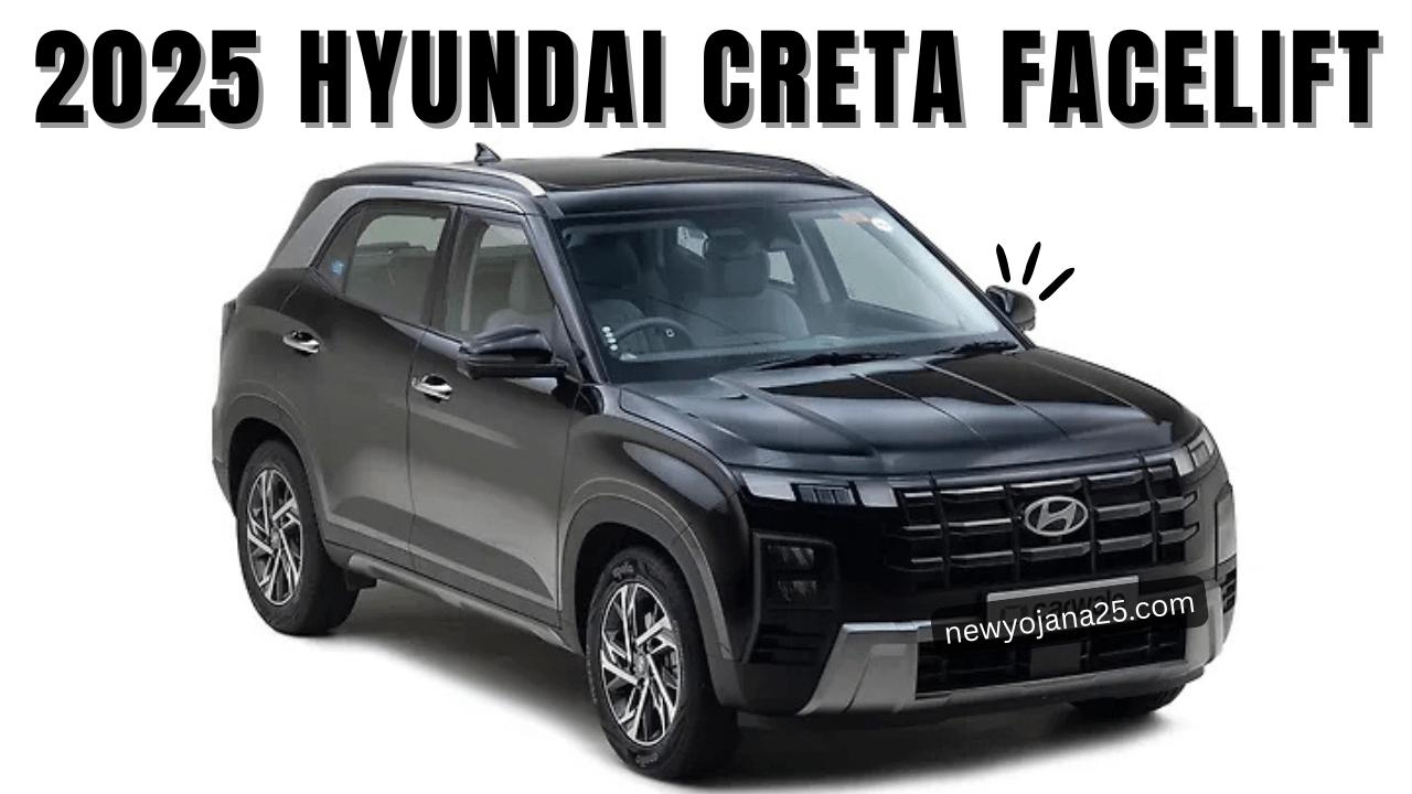 2025 Hyundai Creta Facelift की हाई-क्वालिटी इमेज जिसमें नया डिज़ाइन, अपडेटेड ग्रिल, LED हेडलाइट्स और मॉडर्न SUV फीचर्स दिखाए गए हैं।