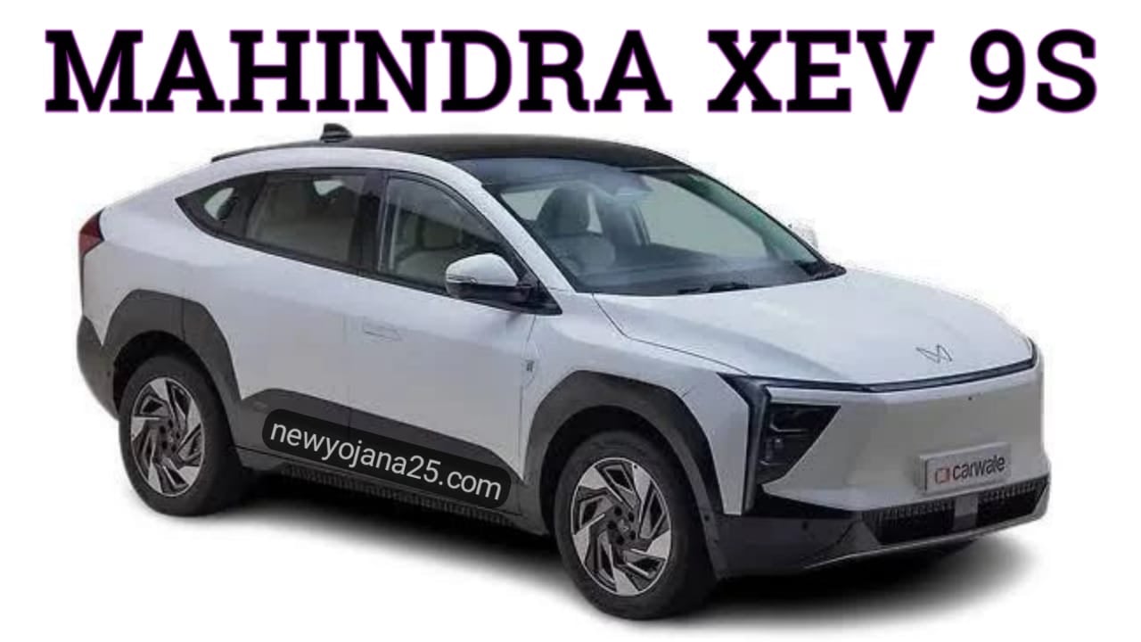 Mahindra XEV 9S 2025 Electric SUV Front View with LED Light Bar and Aerodynamic Design